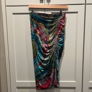 Artisan Tie Dyed Ruched Women's Skirt XS